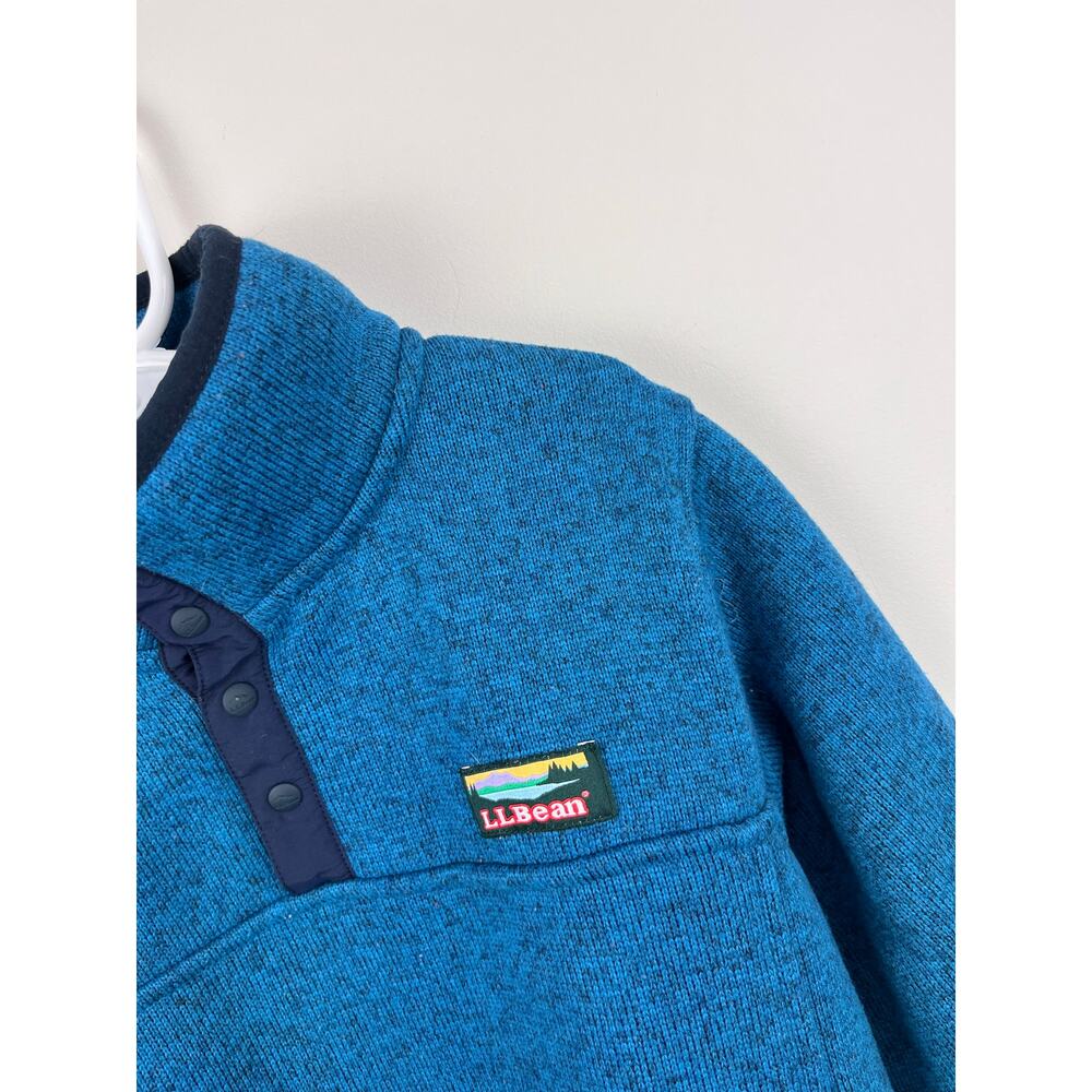L.L. Bean Sweater Fleece Half Snap Pullover Blue Small 8 - Picture 4 of 8